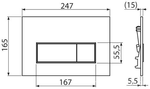 Клавиша двойного смыва THIN для инсталляции арт.A101/1120, цвет золото ZZ AlcaPlast Универсал M575