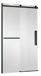 Дверь для душа, в нишу 1200хh1900мм, раздвижная, 1 дверь, 1 неподв.секция, правая/левая,(стекло прозрачное 8мм Easy Clean,фурн.цв.черный), ZZ Vincea Como Soft VDS-1CS120CLB