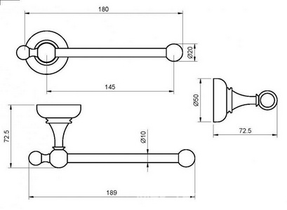 Держатель для т/б, открытый, (цв.золото),  ZZ Cezares Aphrodite APHRODITE-TH04-03/24-M