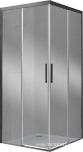 Душевой уголок 900x900хh1950мм, квадратн., раздвижные двери, (стекло прозрачное 6мм Easy Clean, фурн.цв.вороненая сталь),  ZZ Vincea Soft VSS-3SO900CLGM