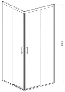 Душевой уголок 900x900хh1950мм, квадратн., раздвижные двери, (стекло прозрачное 6мм Easy Clean, фурн.цв.вороненая сталь),  ZZ Vincea Soft VSS-3SO900CLGM