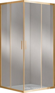 Душевой уголок 900х900хh1900мм, квадрат, правый/левый, (стекло прозрачное 6мм, фурн.цв.брашированное золото),  ZZ Vincea Garda VSS-1G900CLG