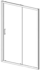 Дверь для душа, в нишу 1200хh1900мм, раздвижная, 1 дверь, 1 неподв.секция, правая/левая, (стекло прозрачное 6мм, фурн.цв.черный матовый),  ZZ Vincea Alpha VDS-3AL120CLB