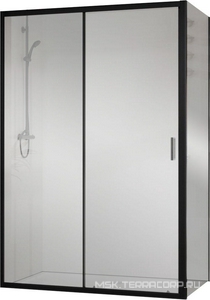 Душевой уголок 1100х900хh1950мм, прямоуг., правый/левый, (стекло прозрачное 5мм, фурн.цв.черный матовый),  ZZ Vincea City VSR-5CT9011CLB