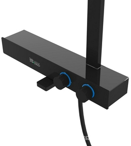 Смеситель-термостат для ванны (душа), со стационарным верхн.душем 28х19см., душевая лейка, шланг в компл., (цв.черный матовый),  ZZ Vincea Inspire VSFS-3I13TMB