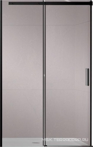 Дверь для душа, в нишу 1200хh2000мм, раздвиж, 1 дверь, 1 неподв.секция, правая/левая, (стекло прозрач.8мм Easy Clean, фурн.цв.черный матовый),  ZZ Vincea Dice VDS-4D120CLB