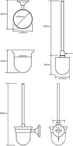 Ерш настенный, (цв.бронза/стекло мат.), Retro ZZ Bemeta Organic 144113017