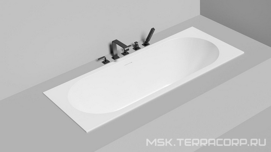 Ванна 1700х700хh600мм, встраив., литой камень S-Stone матов цв.белый, д/к Up&Down в цвет ванны,интегрир.слив-перелив,ножки компл,  ZZ Salini Orlanda Axis Kit 104723M