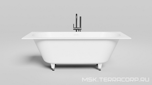 Ванна 1700х700хh600мм, встраив., литой камень S-Stone матов цв.белый, д/к Up&Down в цвет ванны,интегрир.слив-перелив,ножки компл,  ZZ Salini Orlanda Axis Kit 104723M