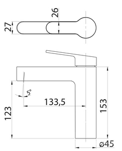 Смеситель для раковины, без д/к, (нерж.сталь цв.сатин), Delta ZZ BelBagno delta DEL-LVM-IN