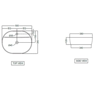 Раковина накладная на столешницу /500х380х120 мм/, ZZ Jaquar JDS JDS-WHT-25937