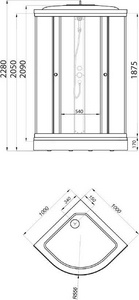 Душевая кабина Triton Стандарт 100x100x228 см, стекло узорз-лен, корпус/профиль белый, ZZ Triton стандарт Щ0000041038 / к.т. 458021