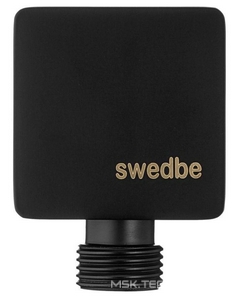 Шланговое подсоединение, квадр., 1/2, (цв.черный матовый), Platta ZZ Swedbe platta 5508B