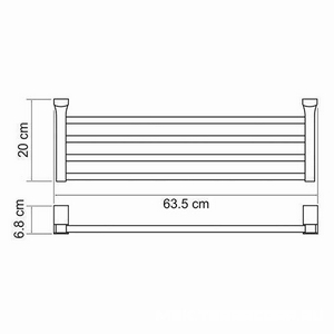 Полка для полотенец Leine 63,5 см, крепеж в комплекте, хром ZZ Wasserkraft leine K-5011