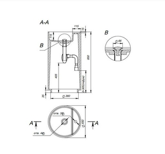 Раковина 450х450хh850/950мм, напольн, кругл, c отв.д/смес и перел., литой камень S-Stone,матов.цв.RAL9011, дон.клап.Up&Down в компл., Top 01 ZZ Salini Armonia 130124MRF / RAL9011 Graphite black (Черный матовый)