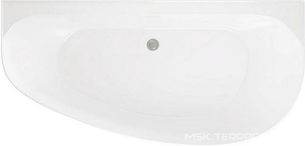 Ванна 1600x780хh600мм, пристенная, ассиметричная, Левая, интегрированный слив-перелив, д/к цв.хром в компл., (акрил цв.белый),  5 ZZ Allen Brau Priority 2.31005.20A