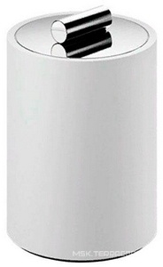 Баночка с крышкой, универсальная, 8xh11см, (цв.белый/хром),  ZZ Decor Walther Stone 0971254