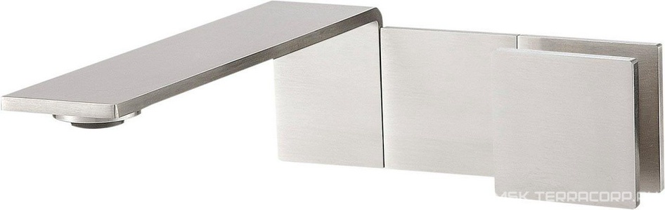 Смеситель для раковины, встраиваемый в стену, 1 ручк. вертик., излив 196мм, (цв. тертая сталь),  ZZ 3M 5mm 2851 JJ 5M