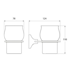 Стакан настенный, хром/керамика  ZZ Iddis Leaf LEASBC1I45