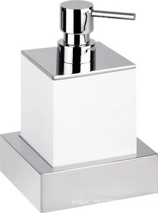 Дозатор для жидкого мыла, настенный, (цв.хром/белый мат.),  ZZ Bemeta Gamma 145509012