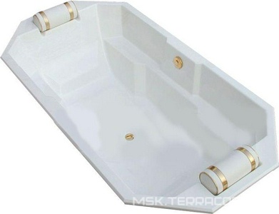 Ванна 2000х1050мм, 8 - угольная, из материала "Ceralite", (цв. белый глянец),  ZZ Watergame Genova duo BG067F1