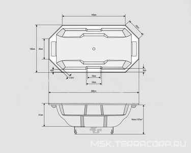 Ванна 2000х1050мм, 8 - угольная, из материала "Ceralite", (цв. белый глянец),  ZZ Watergame Genova duo BG067F1