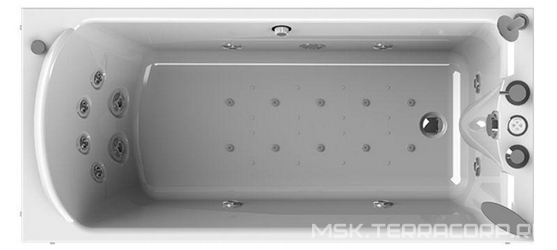 Ванна акриловая "ЛАРЕДО 1", 1700х780х650 мм, смеситель/излив "Лорен/Бриз", каркас и слив-перелив в компл., БЕЗ панели ZZ