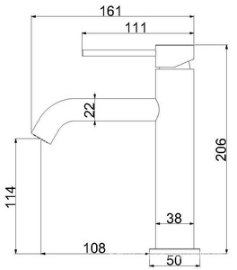 Смеситель для раковины, без д/к, (цв.брашированный никель),  ZZ Vincea City VBF-2C1BN