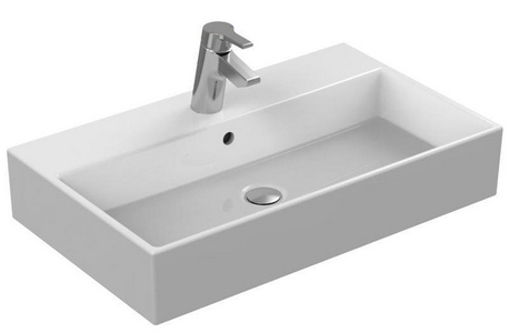 Раковина подвесная/накладная, прямоугольная 710х420хh130мм, с 1 отв. для смесит., с переливом, без крепежа,  ZZ Ideal Standard Strada K078201