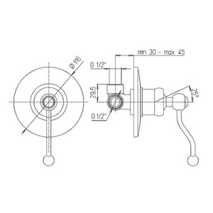 Смеситель для душа, встраиваемый в стену, (цв.бронза),  ZZ Paini Duomo 88F3690