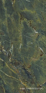 Керамогранит для пола и стены Ariostea Ultra Marmi Verde Karzai Lucidato (Shiny) 6 mm 150x300 UM6L300637