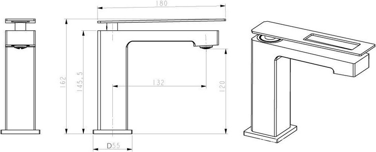 Смеситель для раковины Boheme Q 141-GG, без вращения излива, цв. золото, ZZ Boheme q 141-GG