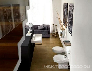 Раковина 120х45хh10см, подвесная / накладная, с 1 отв.д/смес., с переливом, без крепл.,  ZZ Kerasan Cento 353401*1