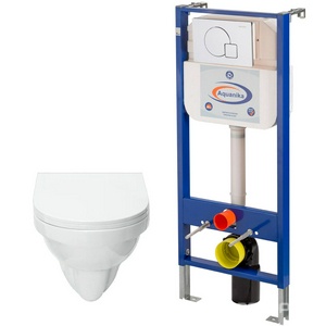 АКЦИЯ  СЕТ: Инсталляция + клавиша хром + подвесной унитаз Best Luxe с микролифтом ZZ Sanita Luxe Универсал 10.702.450.02.10 + BSTSLWH0104