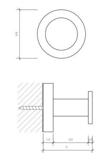 Крючок (цв.хром), HAK4  ZZ Decor Walther Basic 0530400