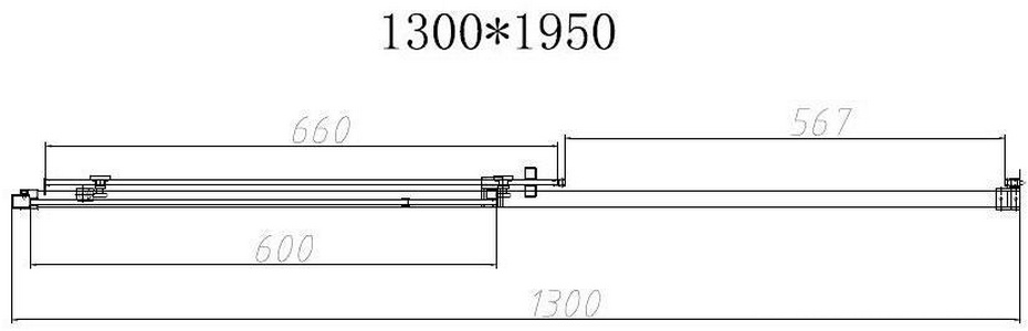 Дверь для душа, в нишу 1300хh1950мм, раздвиж, 1 дверь, 1 неподв.секция, правая/левая, (стекло тониров.6мм Easy Clean, фурн.цв.черный матов),  ZZ Vincea Slim-N VDS-4SN130CGB