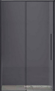 Дверь для душа, в нишу 1300хh1950мм, раздвиж, 1 дверь, 1 неподв.секция, правая/левая, (стекло тониров.6мм Easy Clean, фурн.цв.черный матов),  ZZ Vincea Slim-N VDS-4SN130CGB