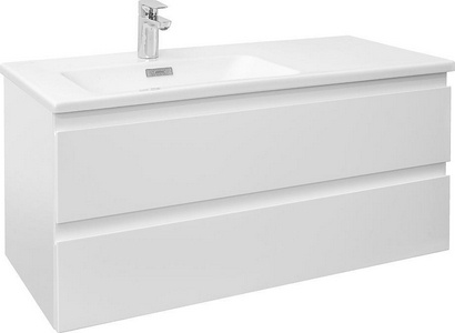 Тумба подвесная 100 см, 2 выдвижных ящика, БЕЗ раковины EXAD112-Z-00, цв.белый глянцевый ZZ Jacob Delafon Madeleine EB2055-J5