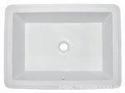 Раковина встраиваемая в столешницу сверху, прямоуг. 595х435мм, без отв. д/смес., с переливом, шаблон в компл.,  Ideal Standard Strada K078001