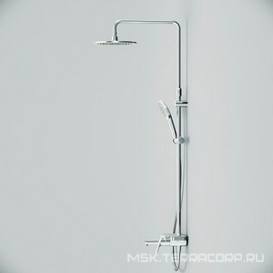 Душевая стойка со смесителем для ванны/душа, верхний душ 250мм, душ лейка, душ.шланг, хром AMPM Like F0780700