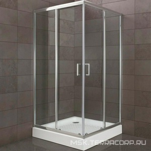 Душевой уголок 1000х1000хh1950мм, квадрат, (стекло шиншила 5/4мм, фурн.цв.хром),  ZZ BelBagno Uno-195 UNO-195-A-2-100-CH-CR