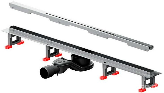 Душевой желоб щелевой 80 см, комбинированный затвор, со стальной матовой решеткой AMPM Универсал W01SC-S11-080-05SB