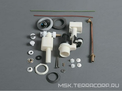 Механизм двойного смыва, для "Низкого" бачка, (кнопка смыва цв. золото), Simas Simas Универсал D 21/ORO