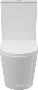 Унитаз-компакт напольный, безободковый, с бачком, 630х385мм, сиденье с микролифтом, крепеж в компл, (цв.белый глянц.),  Aqueduto Cone AQDSCON10
