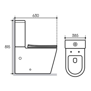 Унитаз-компакт напольный, безободковый, с бачком, 630х385мм, сиденье с микролифтом, крепеж в компл, (цв.белый глянц.),  Aqueduto Cone AQDSCON10