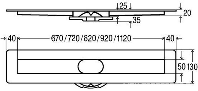Душевой лоток Advantix Basic Set (нерж.сталь) 800 мм в комп. с сифоном  0.5 л/сек, ножками, дизайн решеткой под плитку ER13 мод. 4983.20 ZZ Viega Advantix Vario 753214