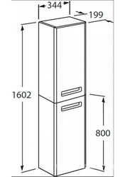 Шкаф-колонна GAP ORIGINAL левый /160,2х34,4х19,9/ (виноград) ZZ Roca Gap ZRU9302747
