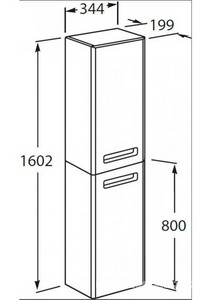 Шкаф-колонна GAP ORIGINAL левый /160,2х34,4х19,9/ (виноград) ZZ Roca Gap ZRU9302747