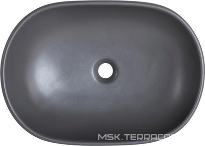 Раковина накладная керамическая, овальная, 600x420xh140мм, без отверстия для смесителя, без перелива, (цв.серый матовый), BelBagno ZZ BelBagno Универсал BB1084-H311