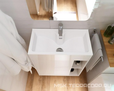 Тумба подвесная с раковиной 1MarKa  60, цв. белый глянец ZZ 1Marka Lido У75329